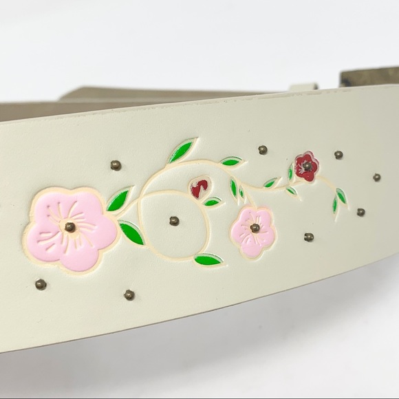 ROXY Floral Studded Spell Out Buckle Belt